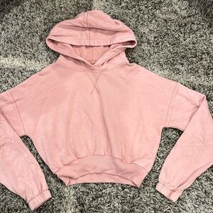 Aeropostale Pink Cropped Hoodie - Lightweight, cotton / polyester - Teen Style